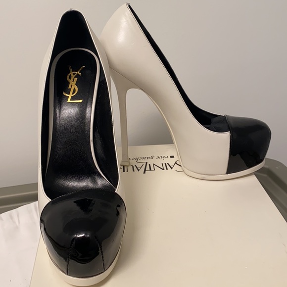 YSL black and white pumps (40) - Picture 4 of 8